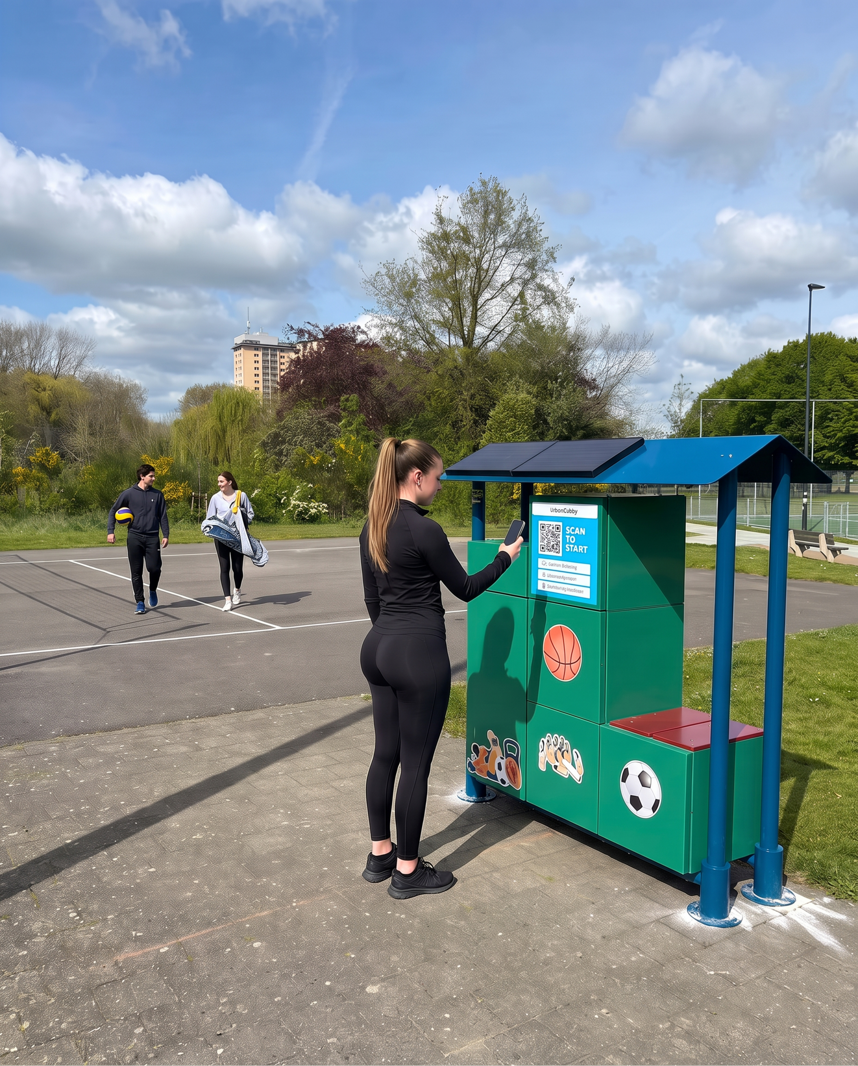 UrbanCubby modulaire sportlocker in Vlaams stadspark